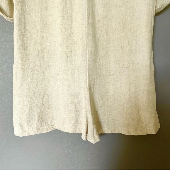 Topshop Linen Blend Button Up Romper In Ivory Size 2 NWT - Picture 13 of 13